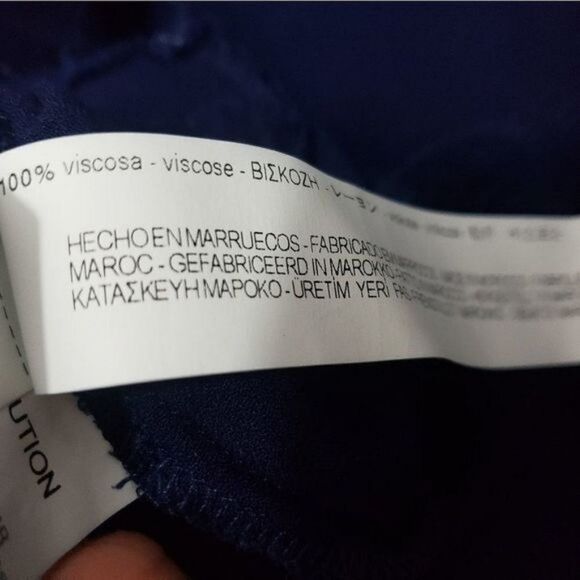 Zara Navy Blue Paisley Button Down Shirt - Picture 7 of 9